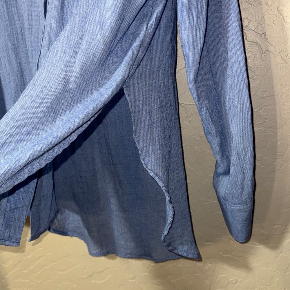 Free people that’s a wrap oversized lightweight beachy button up shirt size M - Picture 4 of 8